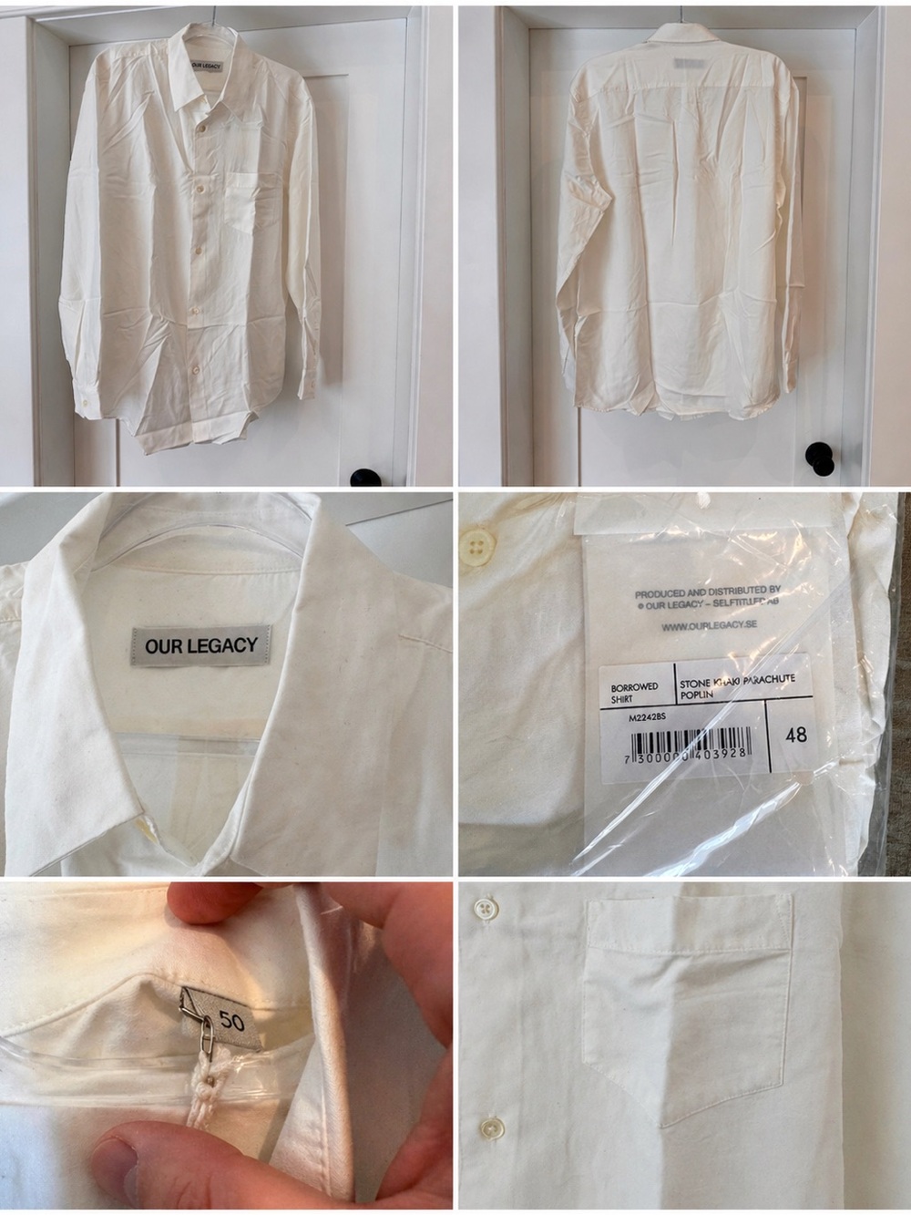 Our Legacy Cream-White Long Sleeve Button Shirt